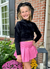 Flowers By Zoe Bubblegum Pink Pleated Pleather Skort * Built in Shorts*