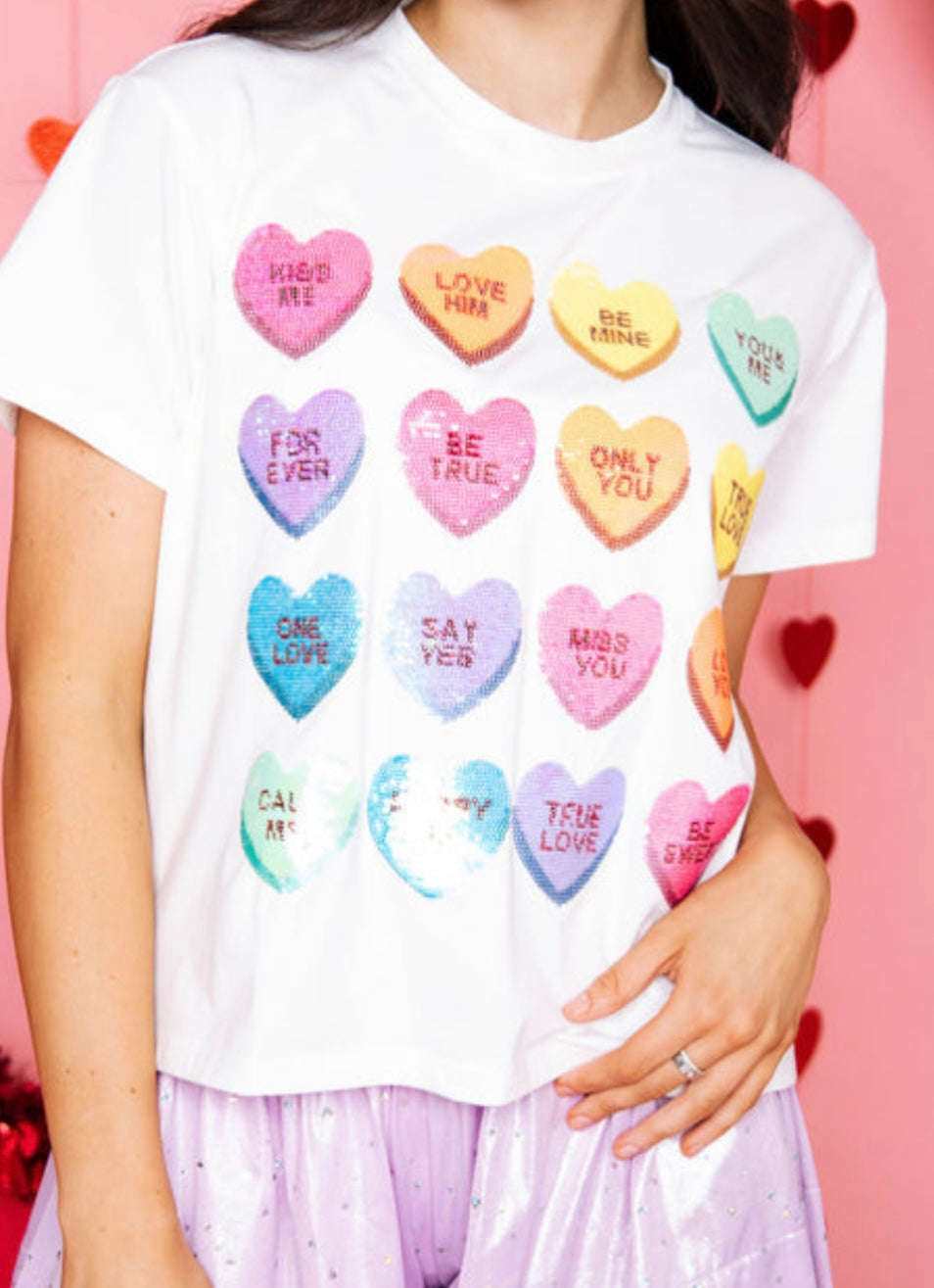 Queen Of Sparkles Kids Stacked Sweetheart Tee