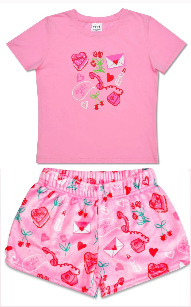 Iscream Love Doodles Plush Shorts