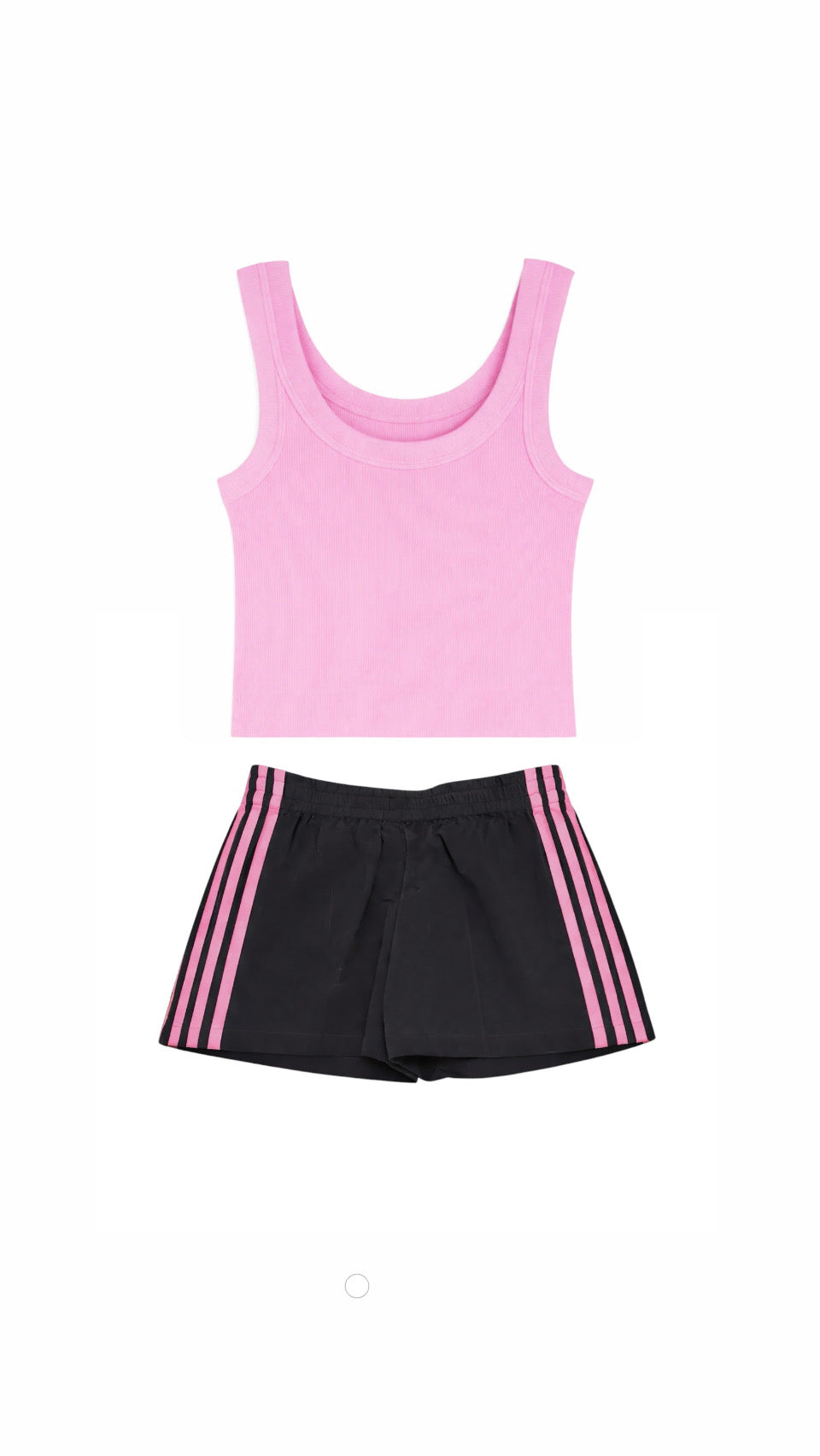 Tweenstyle Side Stripe Nylon Track Short - Black/Pink
