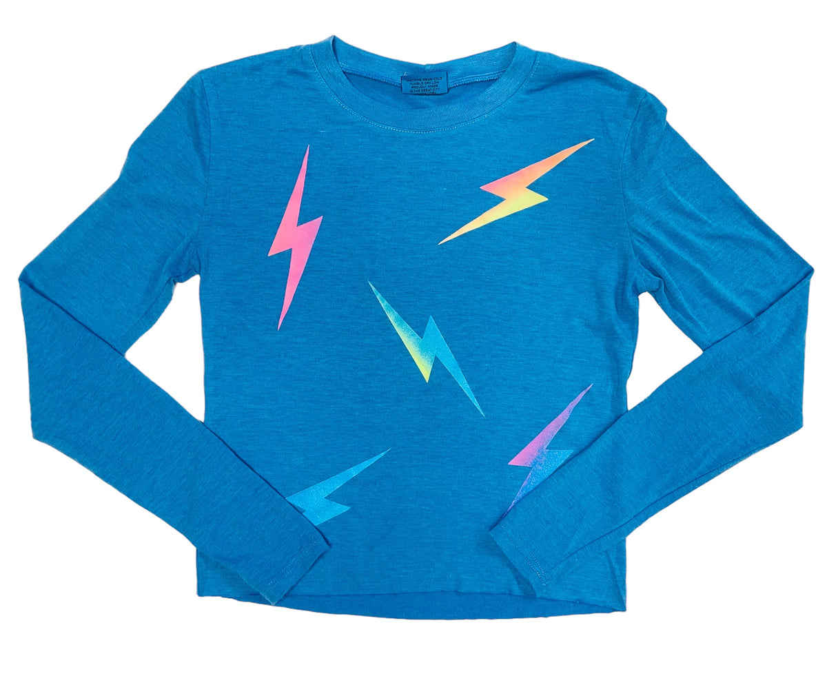 Firehouse Clothing Scattered Bolt Tee- Neon Blue