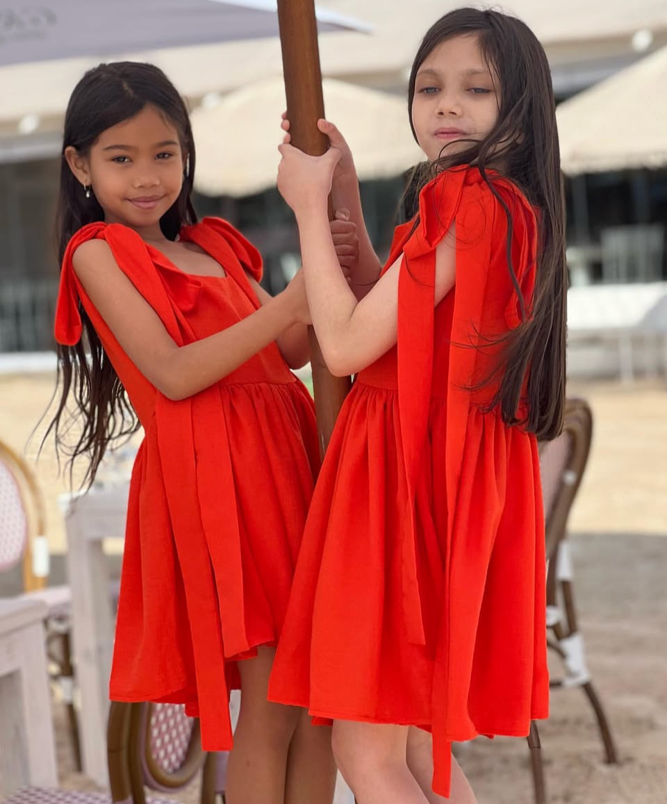 House Of Swan Val Dress- Zesty Orange