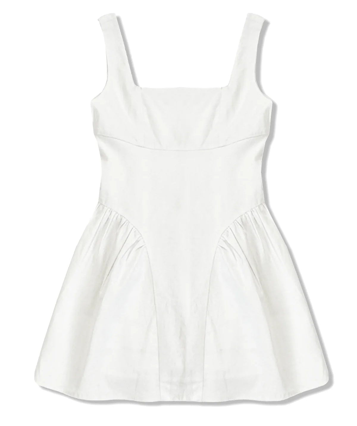 KatieJ NYC Brenna Bow Tie Back Dress- White Linen