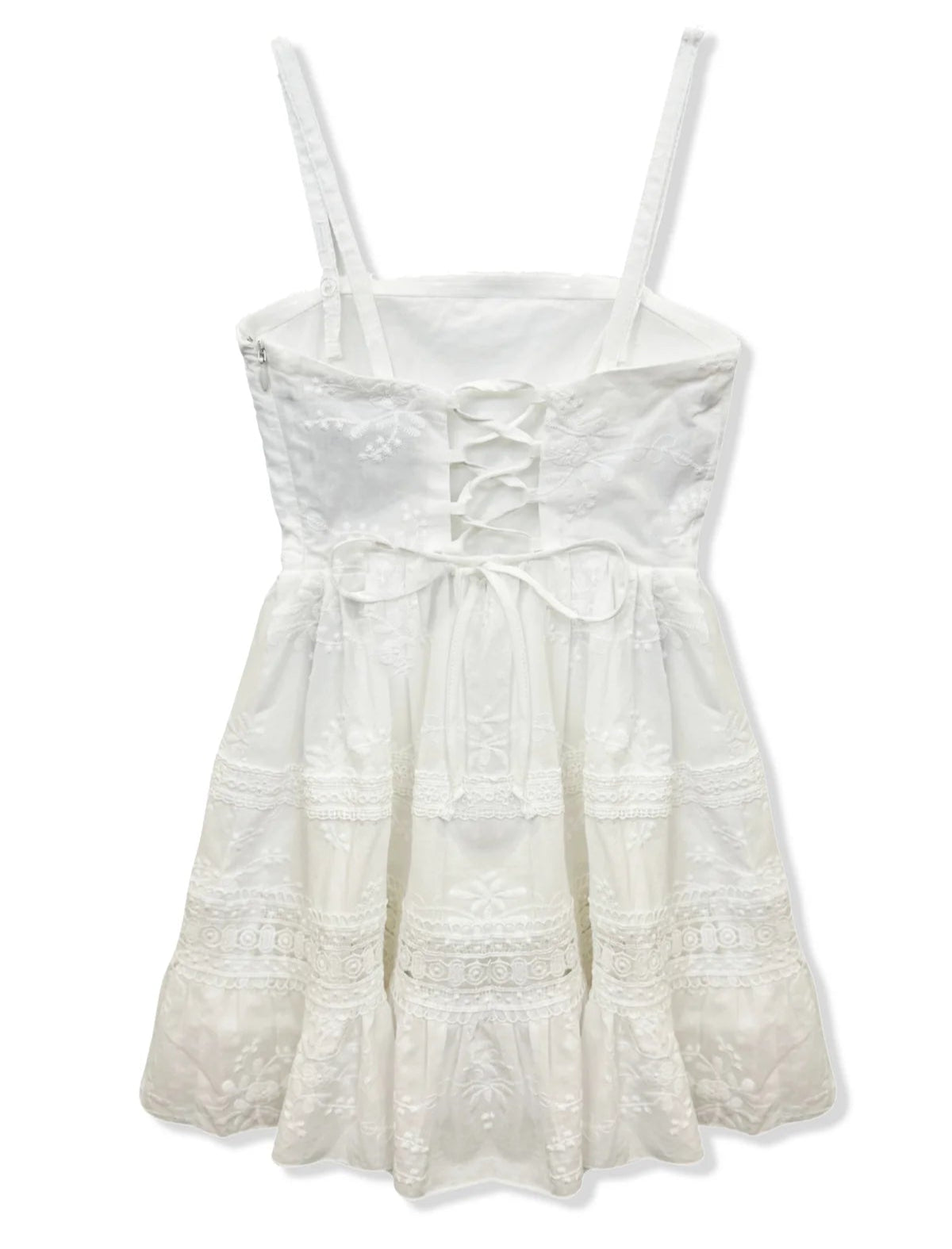 KatieJ NYC Bridget Lace Insert Dress- White