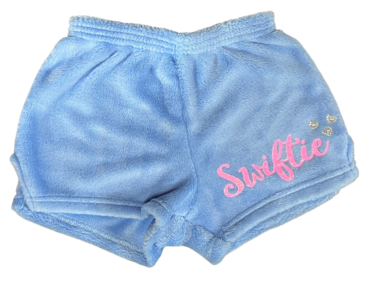 Made With Love &amp; Kisses Swiftie Fleece Short - Baby Blue
