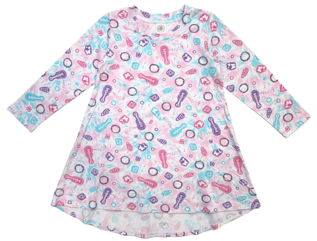 Esme Long Sleeve Hi-low Dress -Pop Star