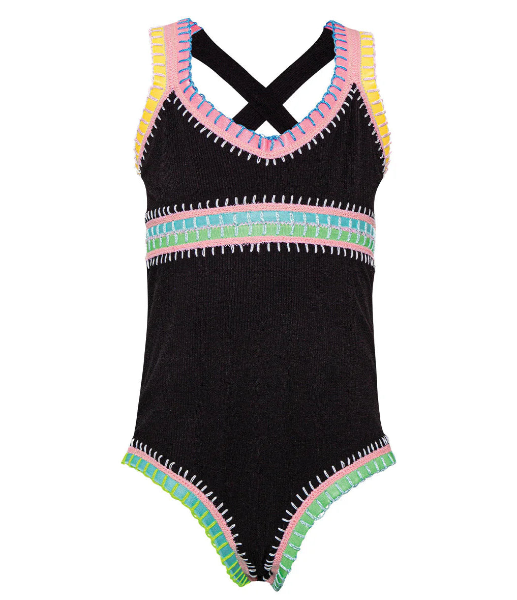 PQ Kids Rainbow Embroidered 1pc - Black