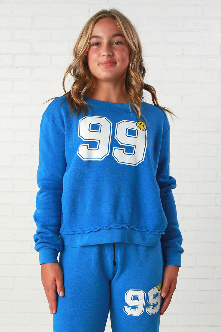 Love Junkie 99 Crewneck Sweatshirt- Blue Slurpee