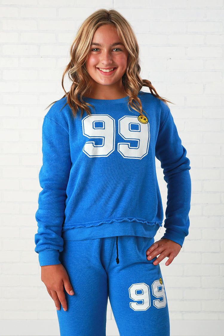 Love Junkie 99 Crewneck Sweatshirt- Blue Slurpee