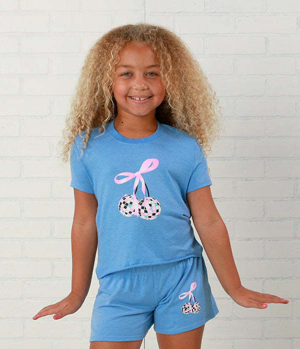Firehouse NY Girls Ice Blue Disco Cherry Tee