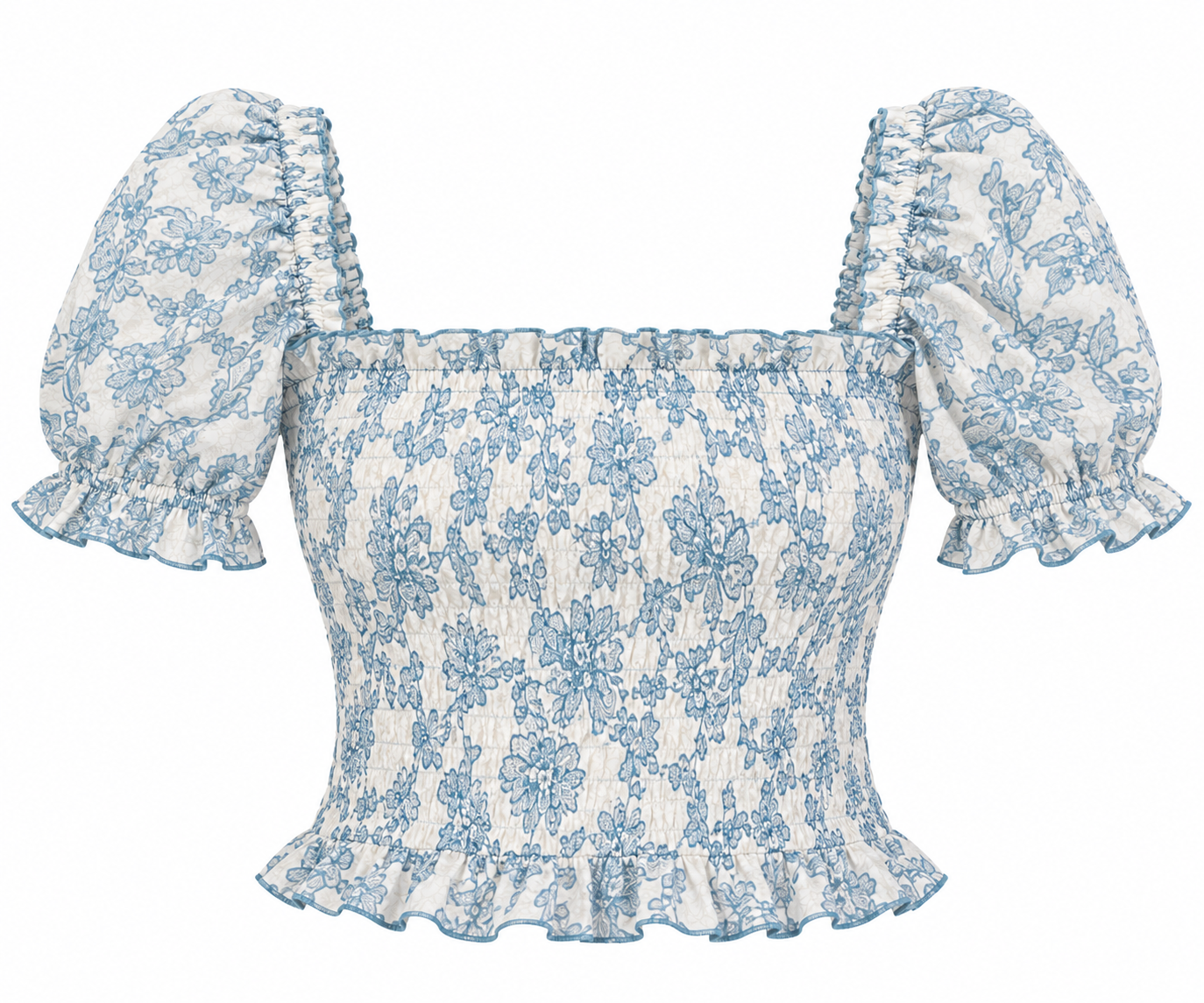 KatieJ NYC Tween Skirt Set - Baby Blue Lacey Floral
