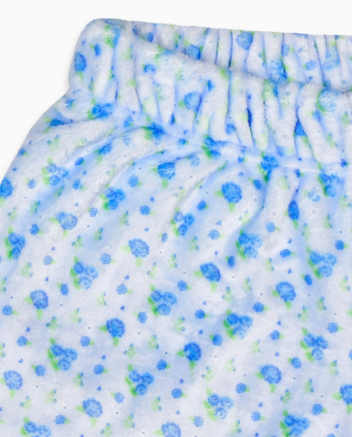 Iscream Blue Ditsy plush shorts with back pocket