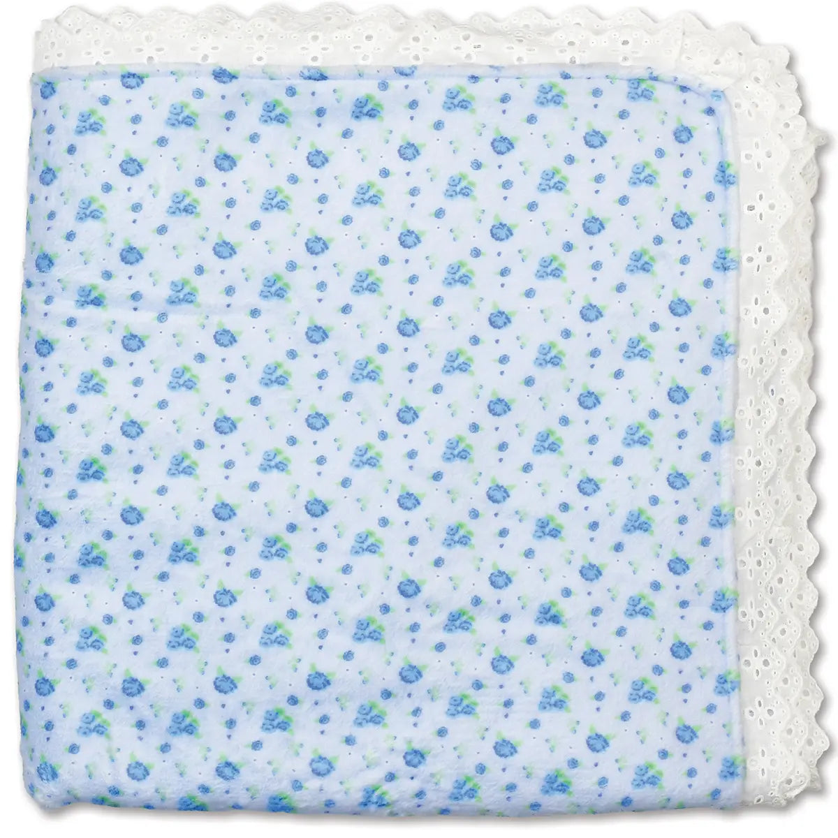 Girls blue floral throw blanket