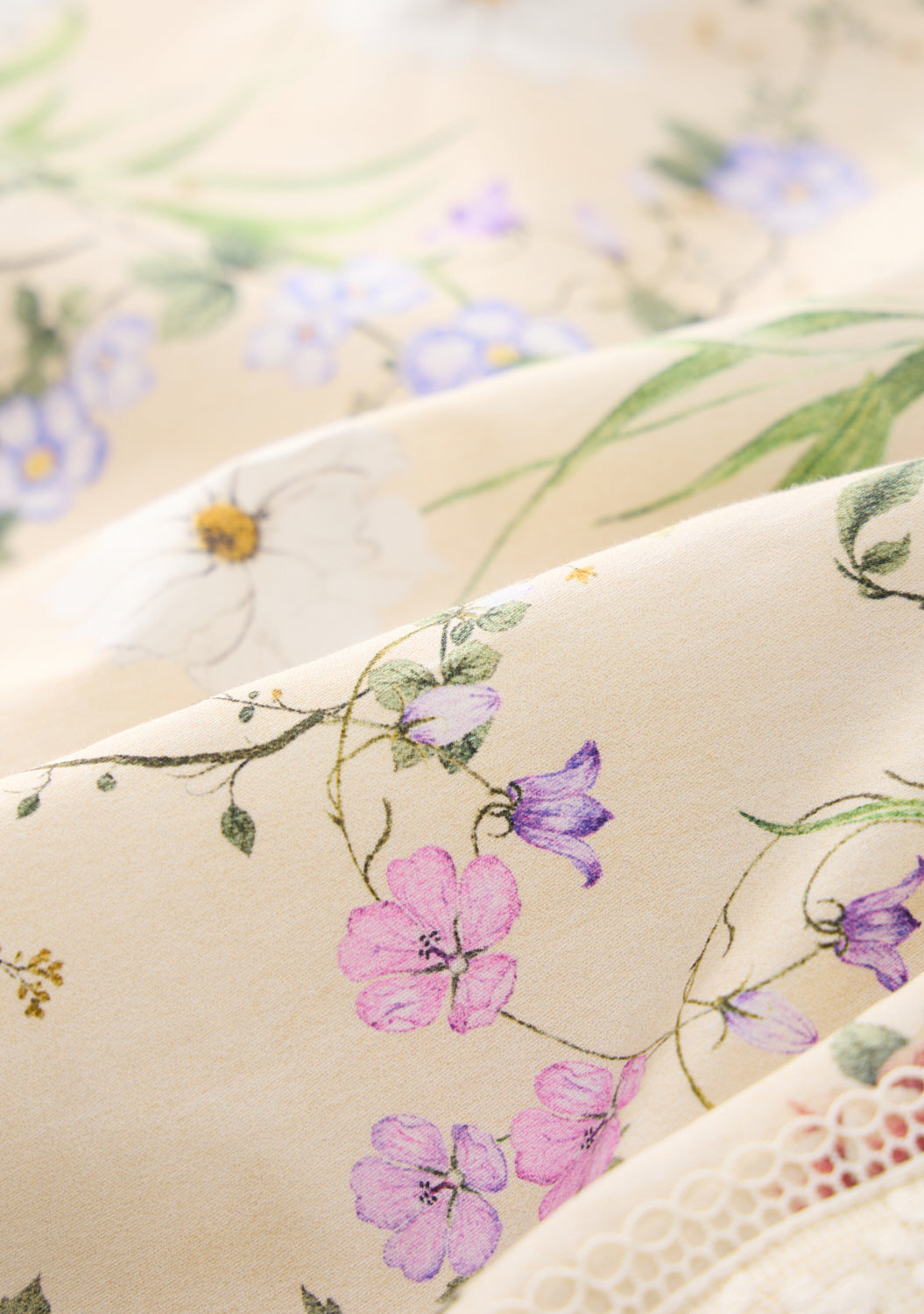 Elegant flower girl dress in botanical floral print
