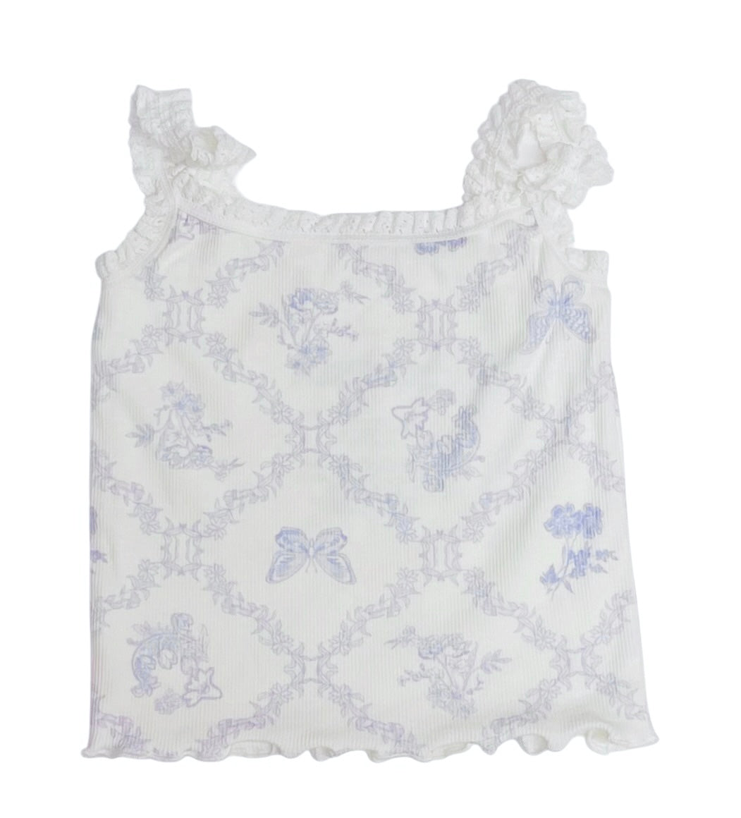 KatieJ NYC Susan Crop Tank- Lavender Garden