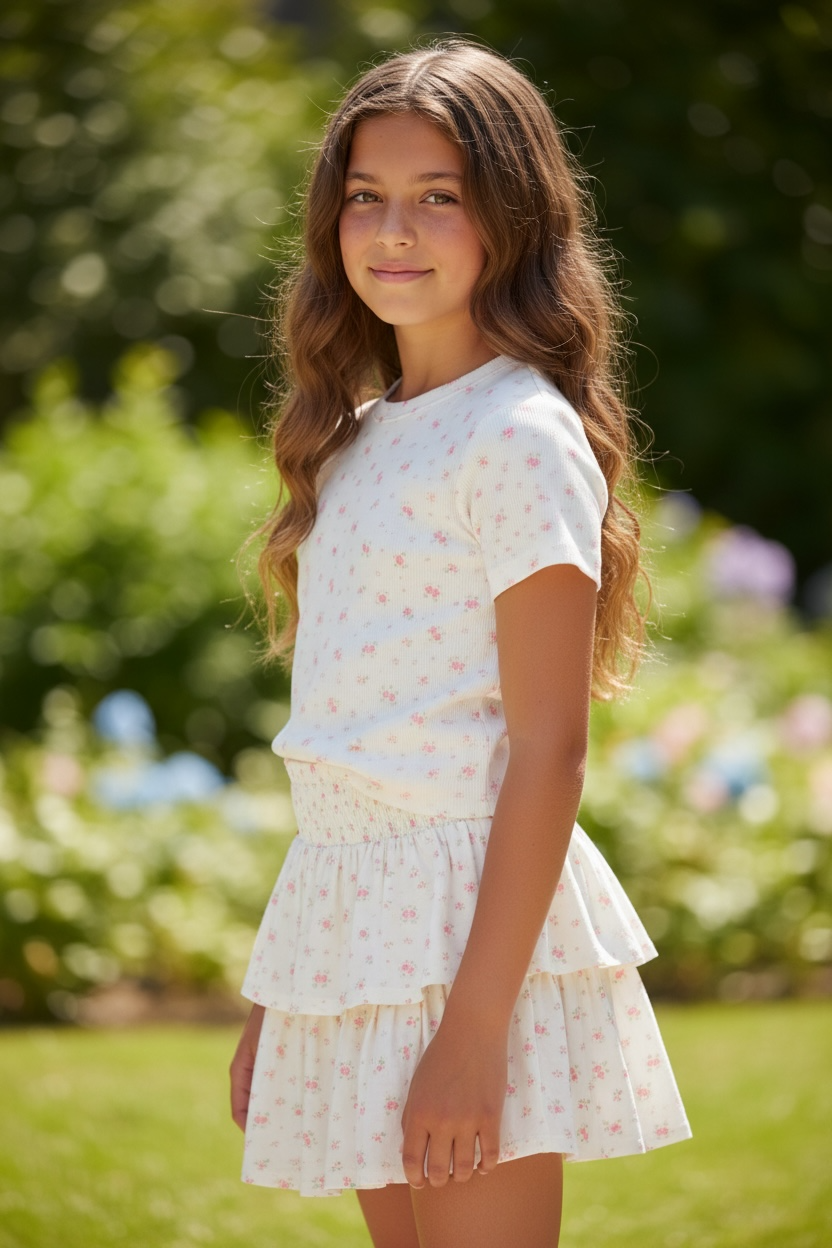 KatieJ NYC Tween Knit Paloma Skirt - Cutesy Rose