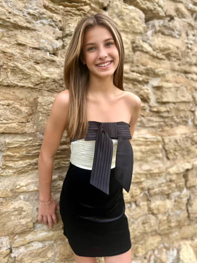 Theme NYC Leni Bow Velvet Dress