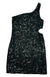 Flowers By Zoe Black Sequin Side Cut Out Dress