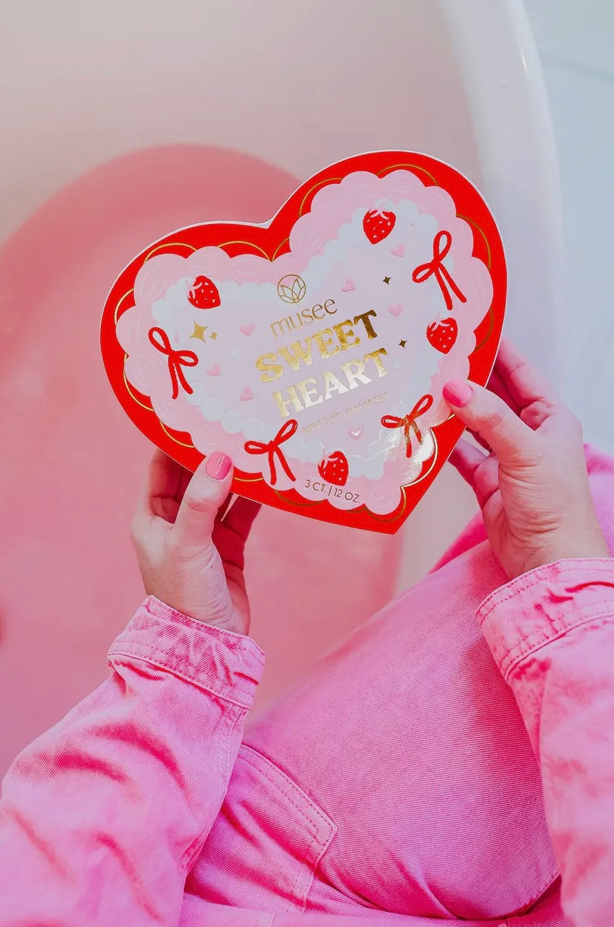 Musee - Sweet Heart Three Bath Balm Set- Surprise - Hair Clips Inside