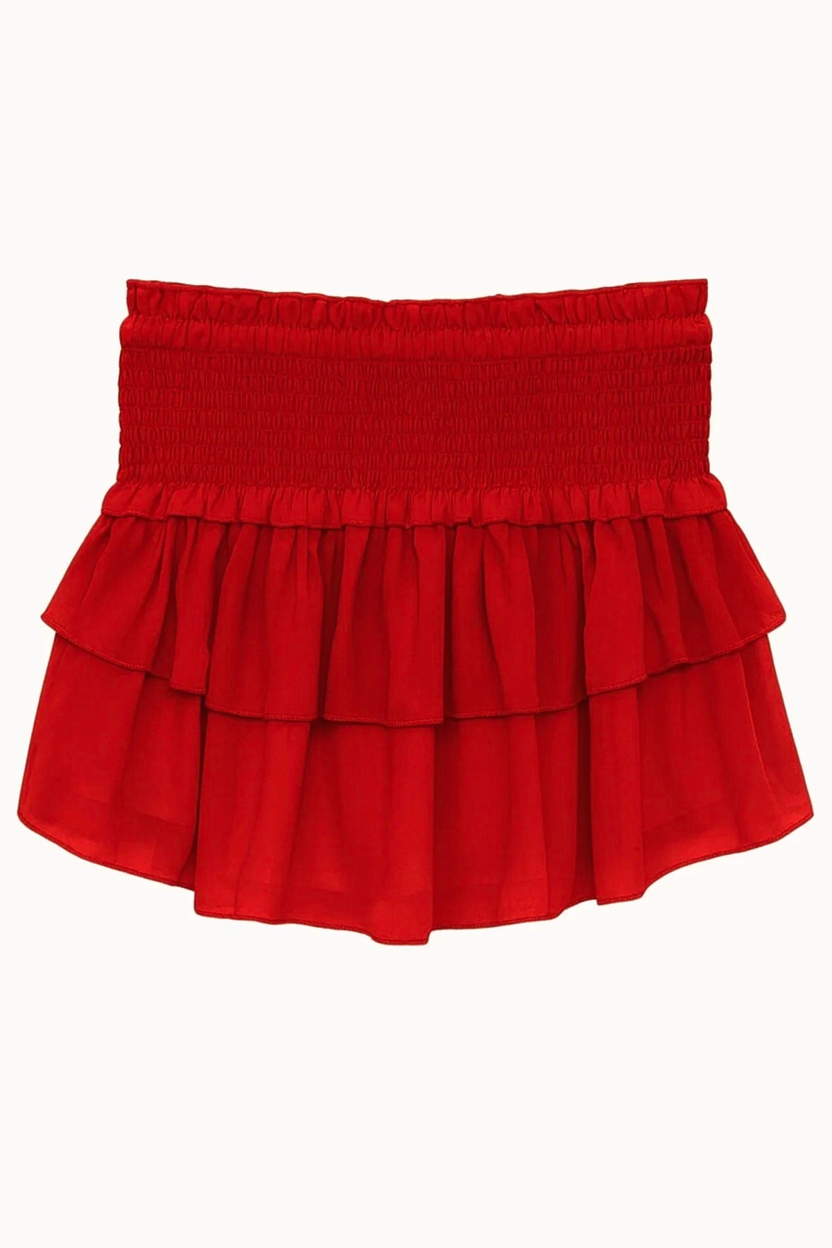 KatieJ NYC Tween 2pc Chloe Top & Bianca Skirt - Red Silky Georgette