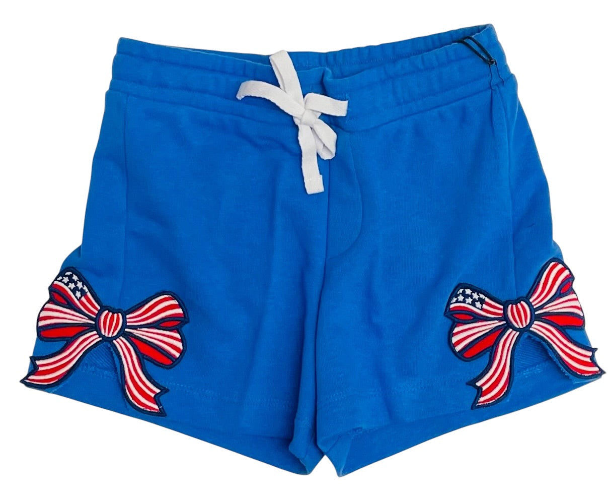 Paper Flower Tween Americana Bow Patch Shorts