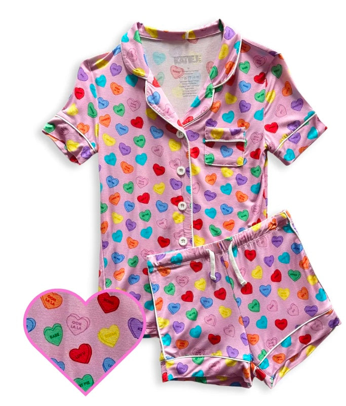 KatieJ NYC Lynn Lounge Set - Sweethearts Print