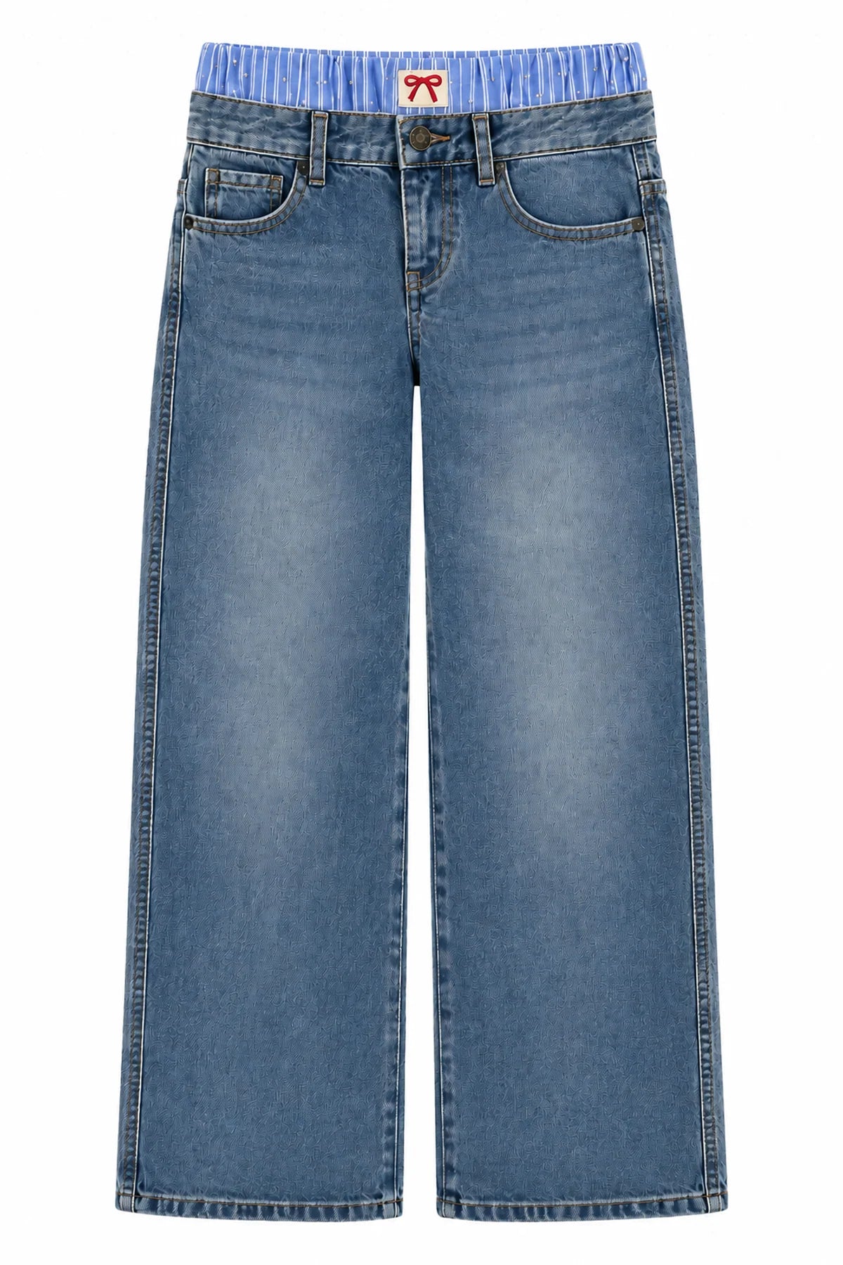 KatieJ NYC Tween Chicago Low Rise Jeans W/ Rhinestone Peekaboo Boxers