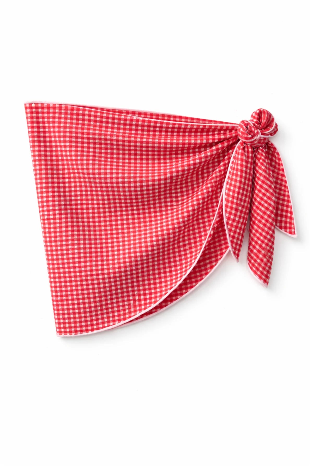 KatieJ NYC Tween Coral Gingham Sarong- Red