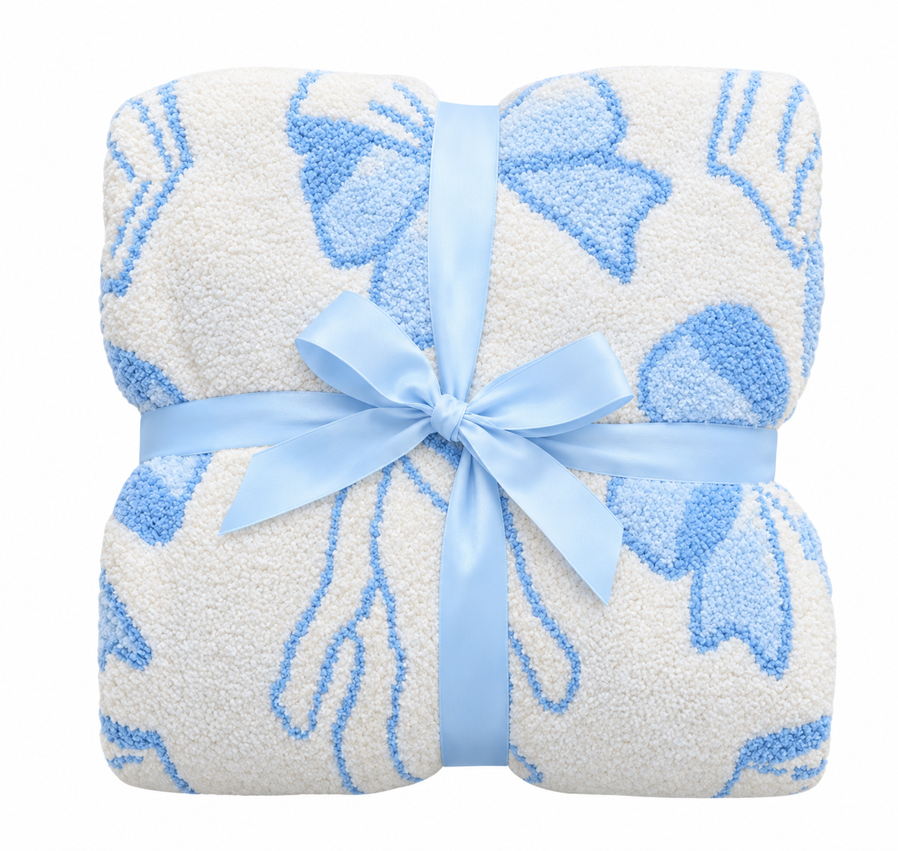 Cozy Dreams Luxe Blanket-Blushing Bows Blue