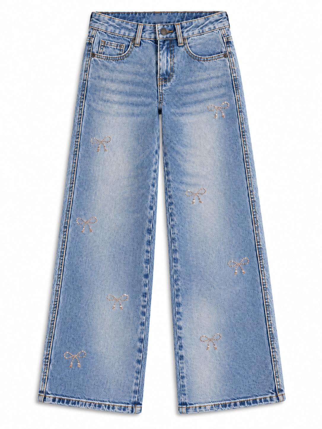KatieJ NYC Tween Rhinestone Bows Chicago Jeans