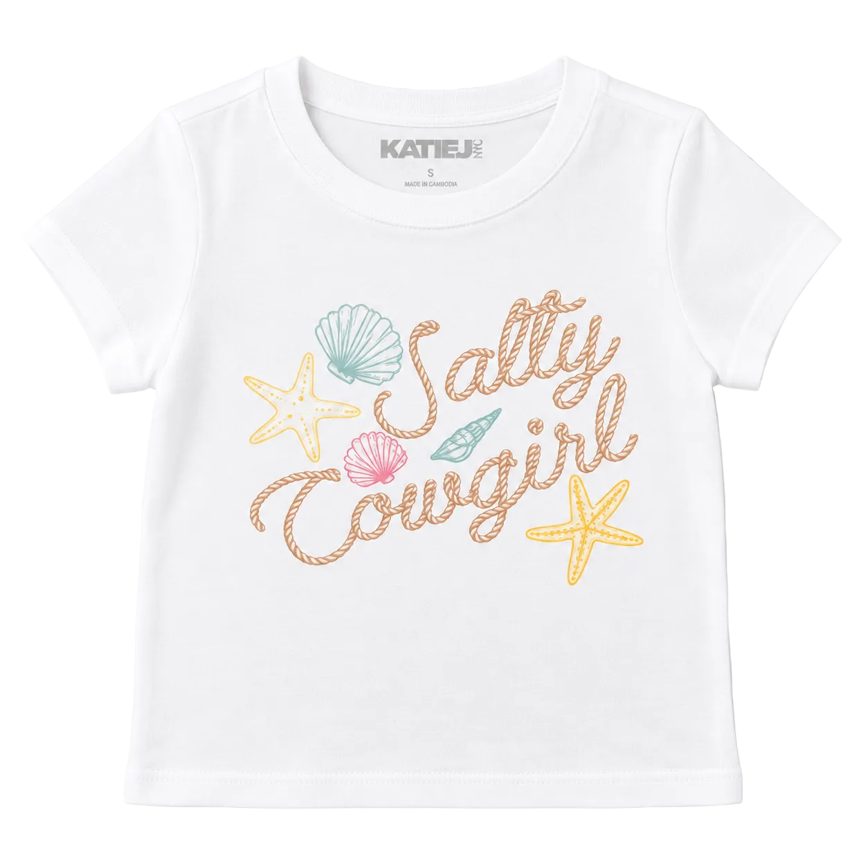 KatieJ NYC Tween Boxy Baby Tee - Salty Cowgirl