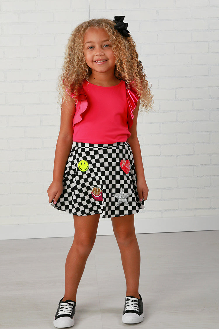 MIA New York Flutter Sleeve Tee - Hot Pink-Size 4