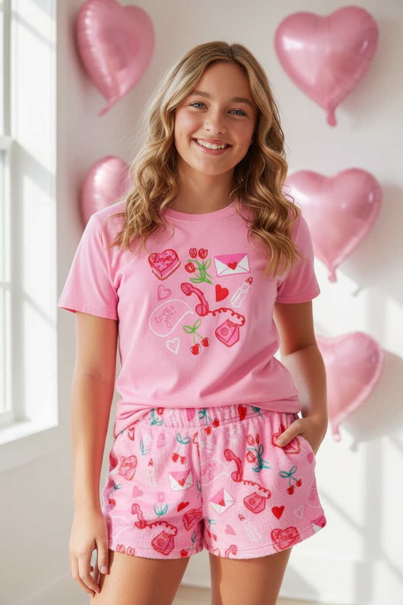 Iscream Love Doodles Plush Shorts