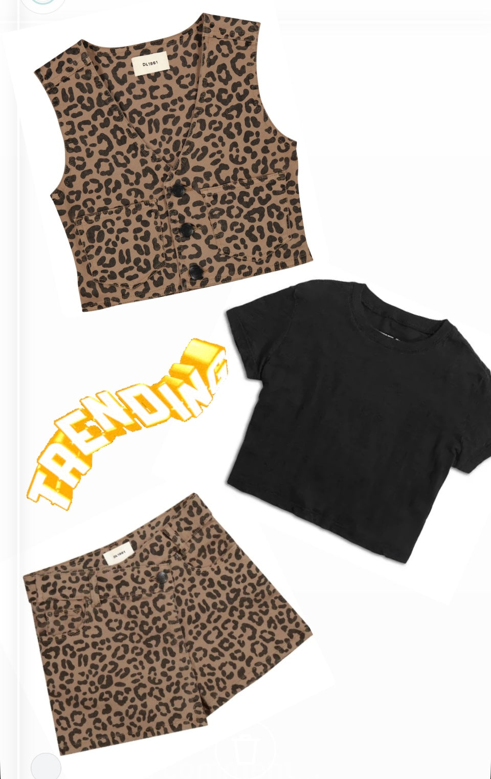 DL1961 Zizi Tailered Denim Vest - Leopard Print