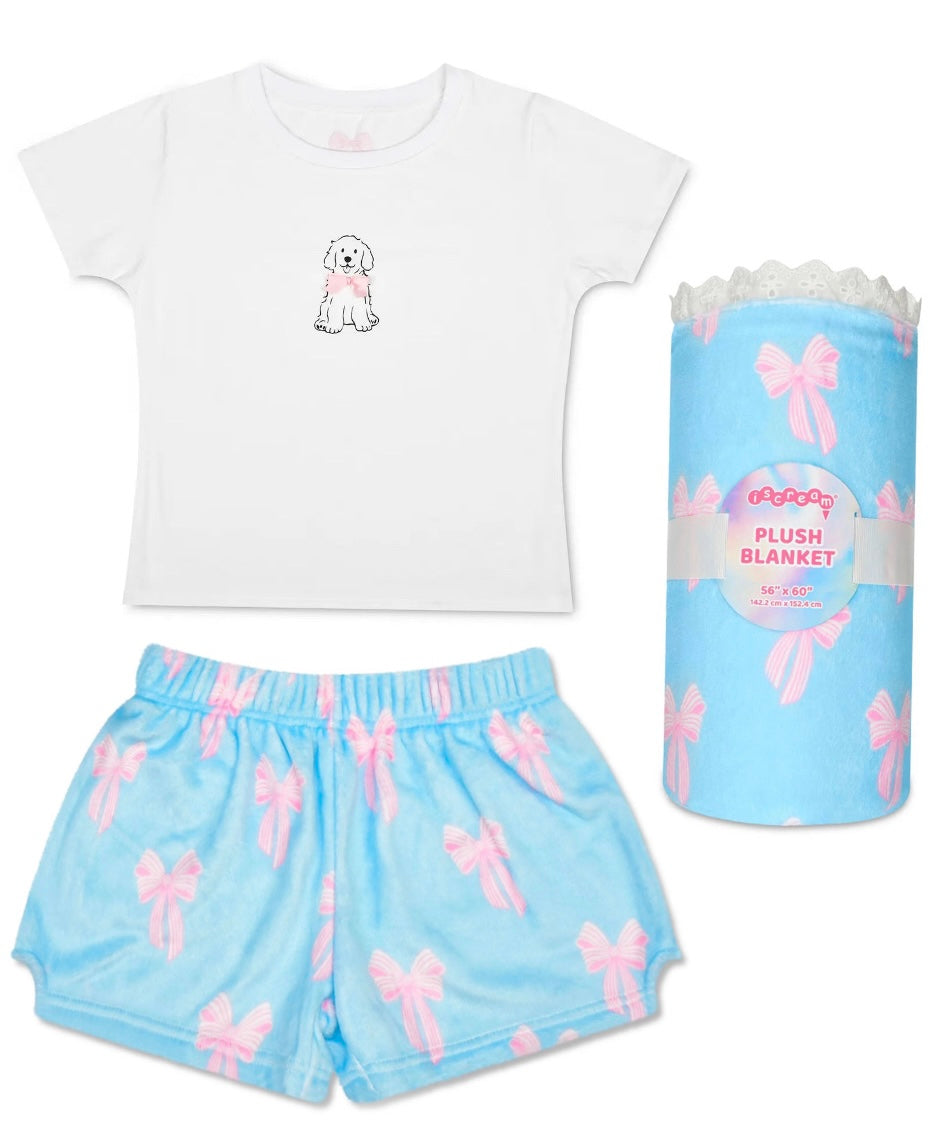 Iscream Pink Bows Plush Shorts