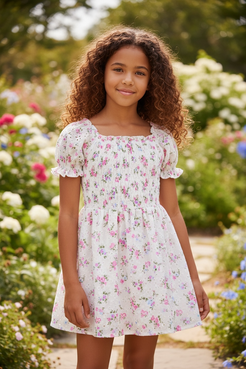 Flowers By Zoe Floral Bouquet Eyelet Dress