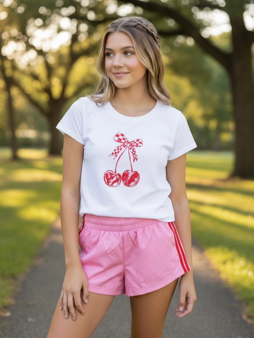 KatieJ NYC Tween Jordyn Sporty Short - Pink/Red
