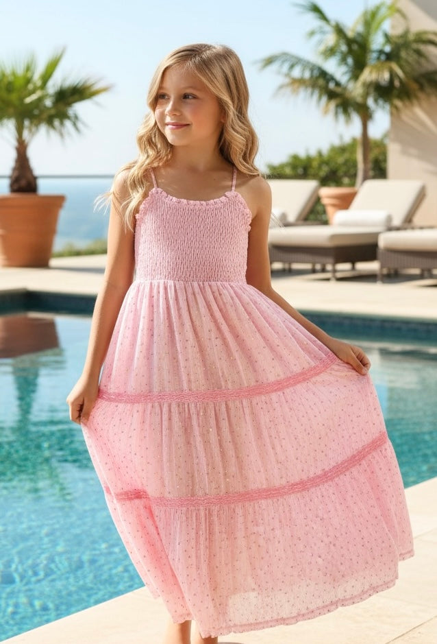 Flowers By Zoe Tween Pink Floral Maxi Dress