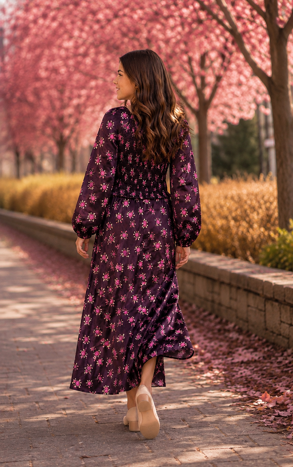 Flowers by Zoe Floral Long Sleeve – Chocolate/Pink Floral