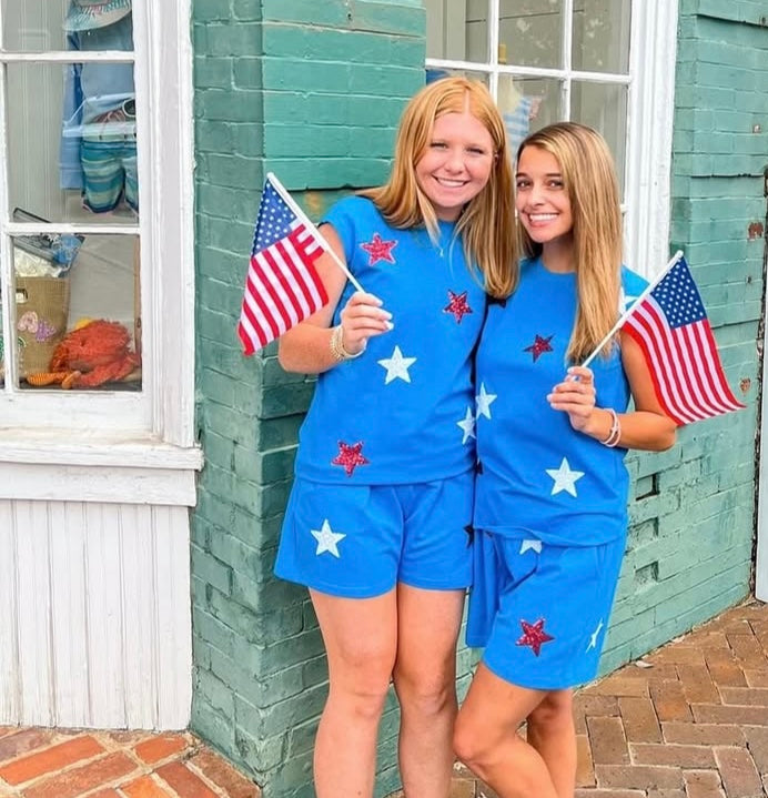 Belle Cher Sequin Stars Top