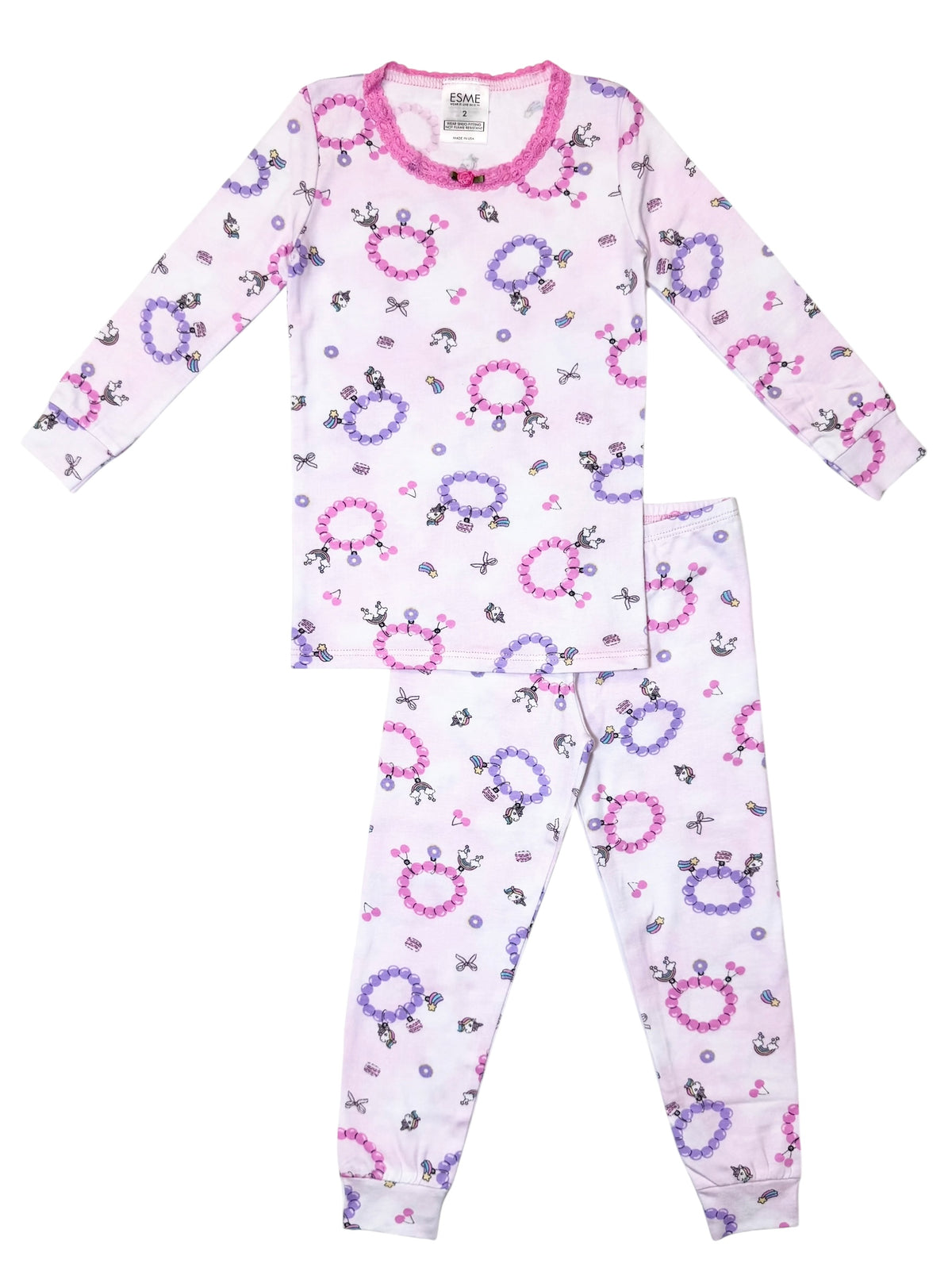 Esme Girls Pajamas 2pc Charm Bracelet
