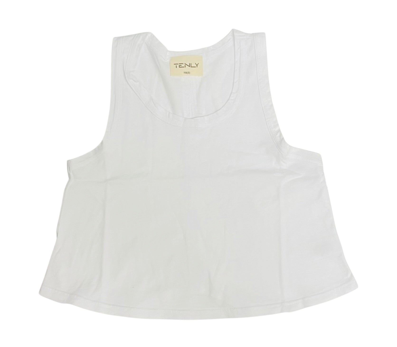 Tenly Tween Cotton Jersey Flared Tank - White