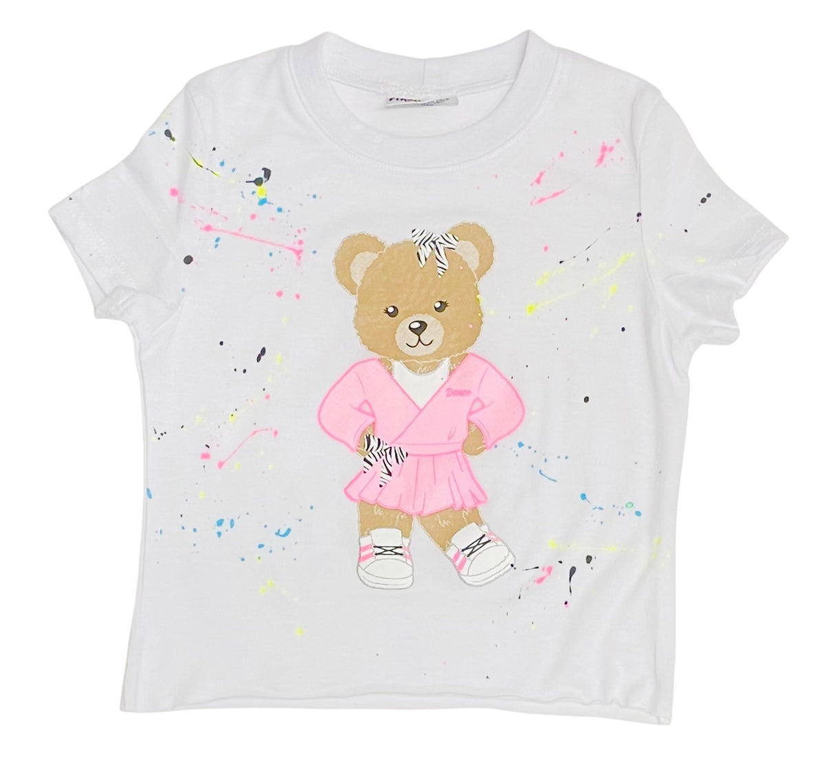 Firehouse NY Girls White Fashion Teddy Bear Diva Tee