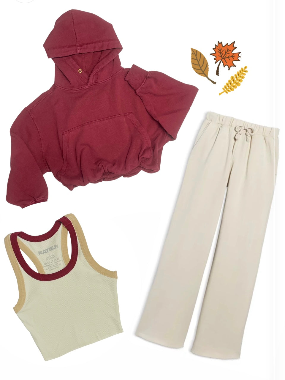 KatieJ NYC Cody Wide Leg Pant- Ecru