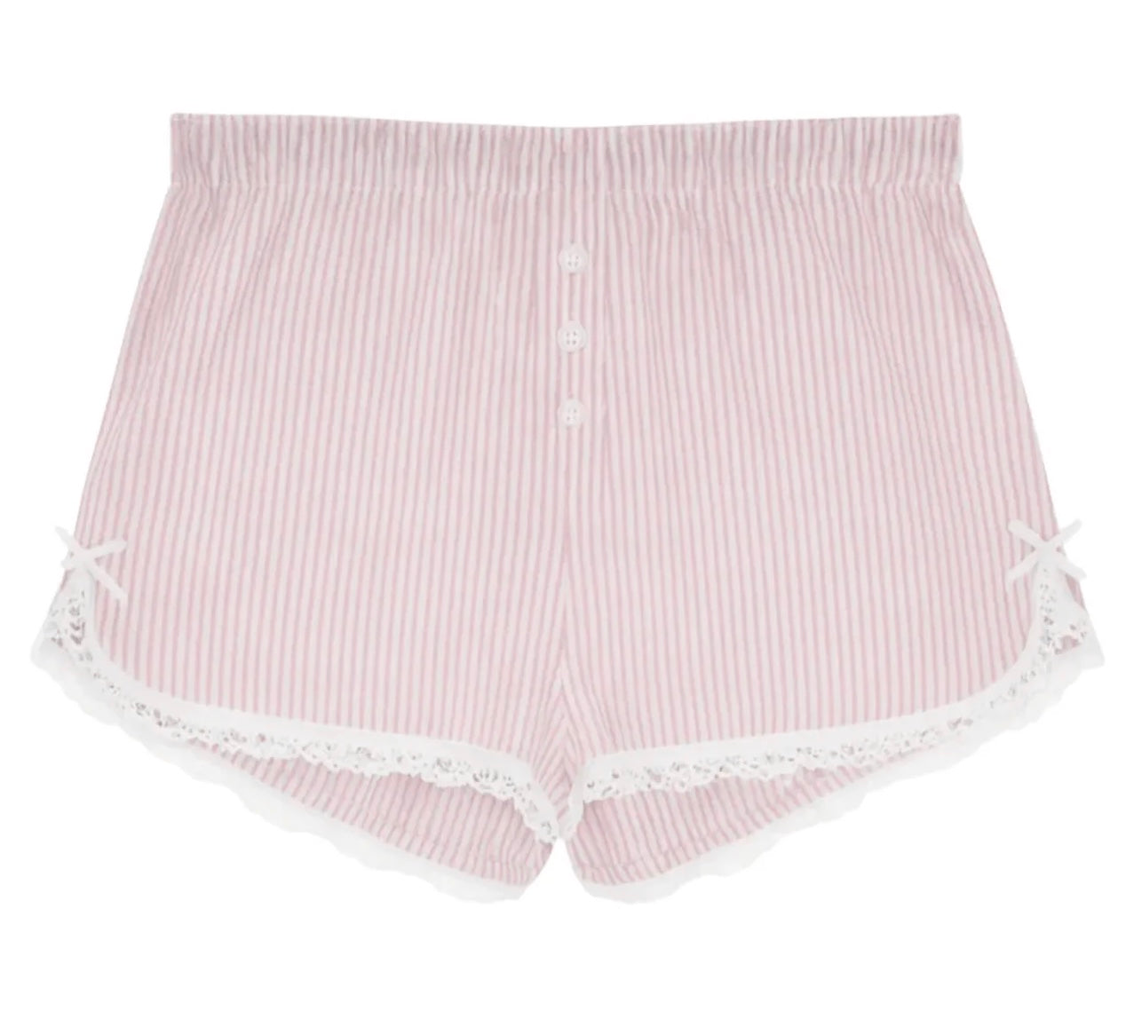 KatieJ NYC Tween Caprice Stripe Lounge Short- Pink Stripe