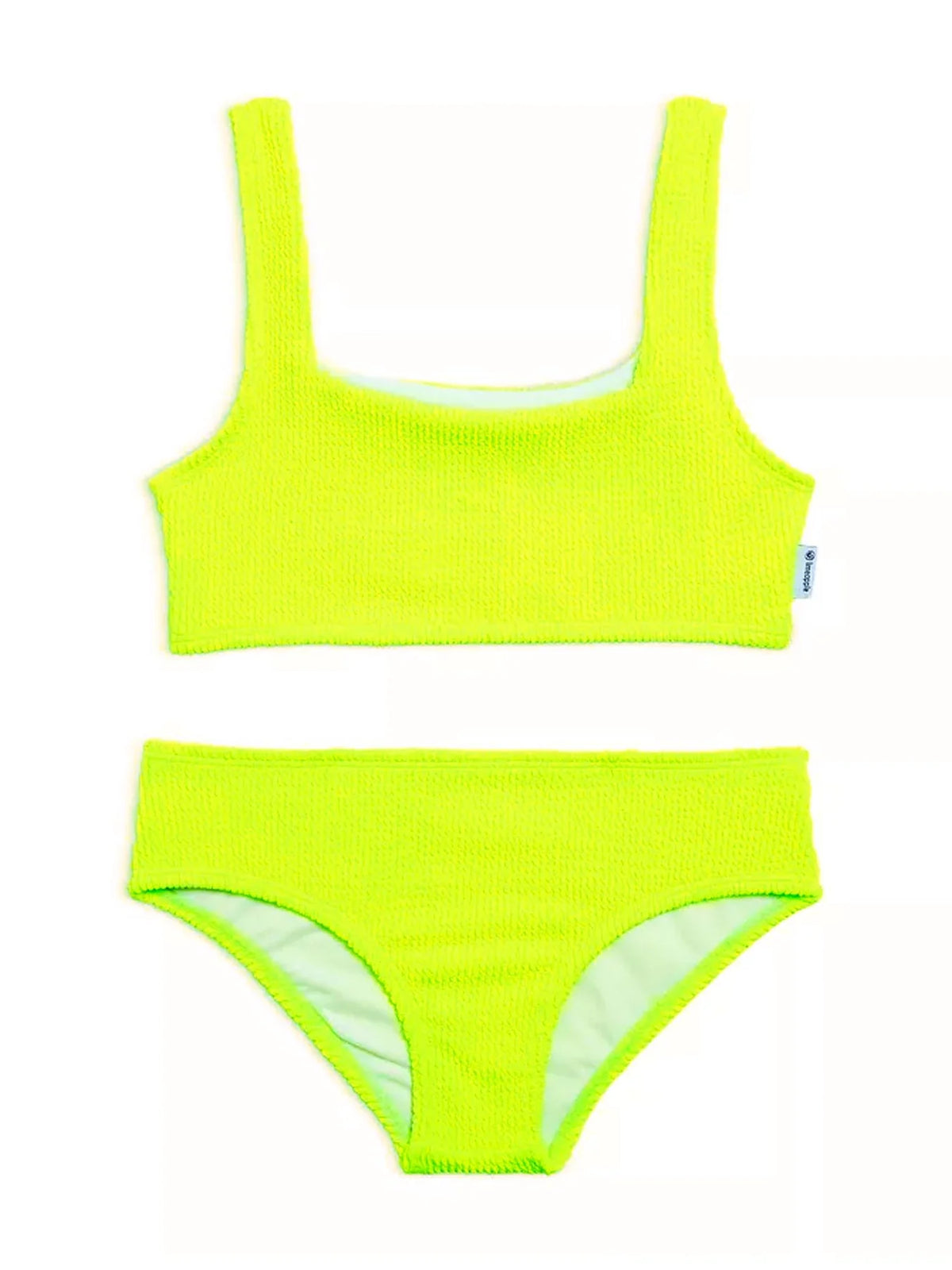 Limeapple Fay Crinkle Square Neck Bikini Set- Lime