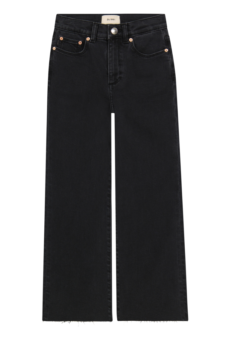 DL1961 Lily Wide Leg Jean in Nightshade black wash
