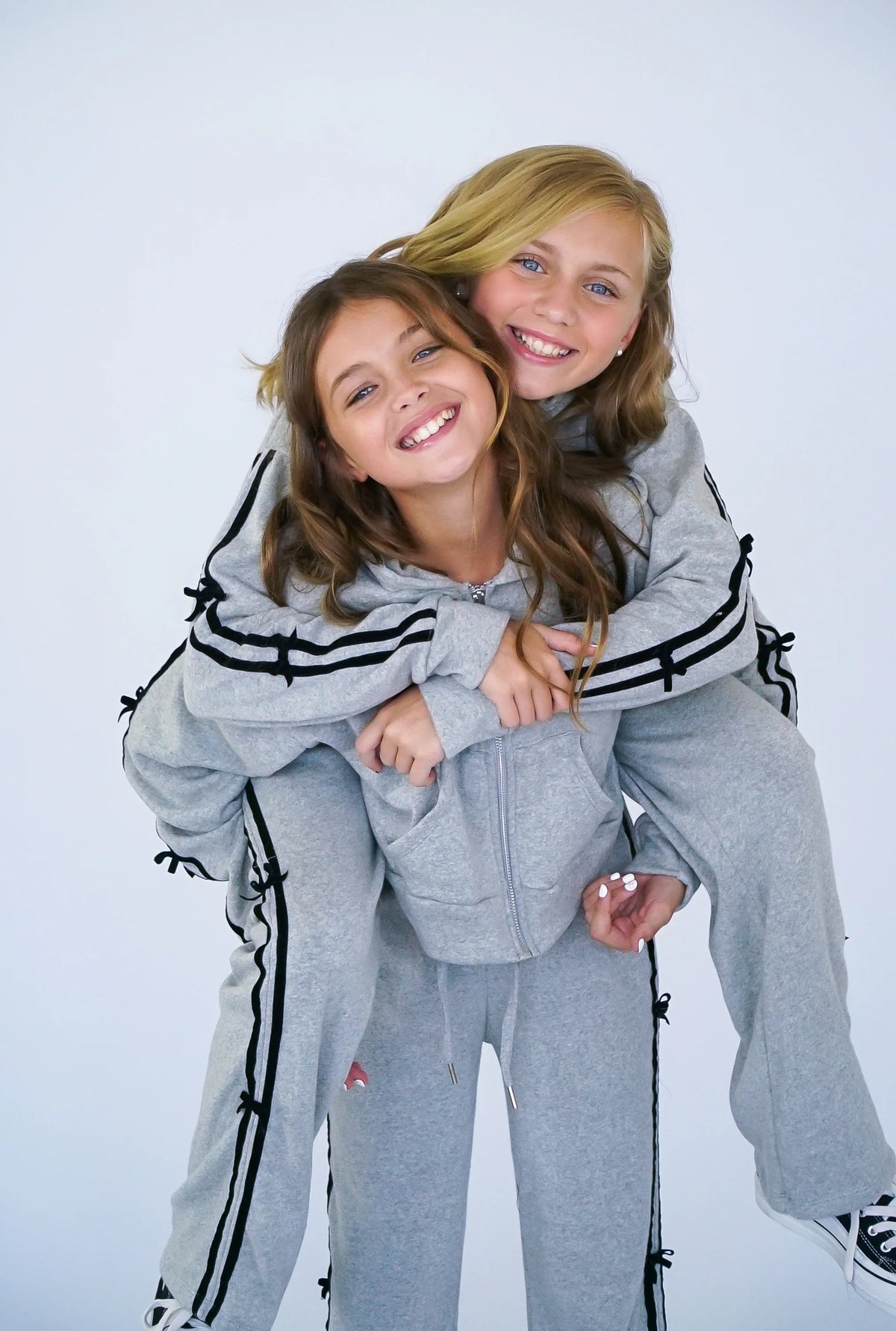 Flowers By Zoe Grey + Black Bow Zip Up Hoodie