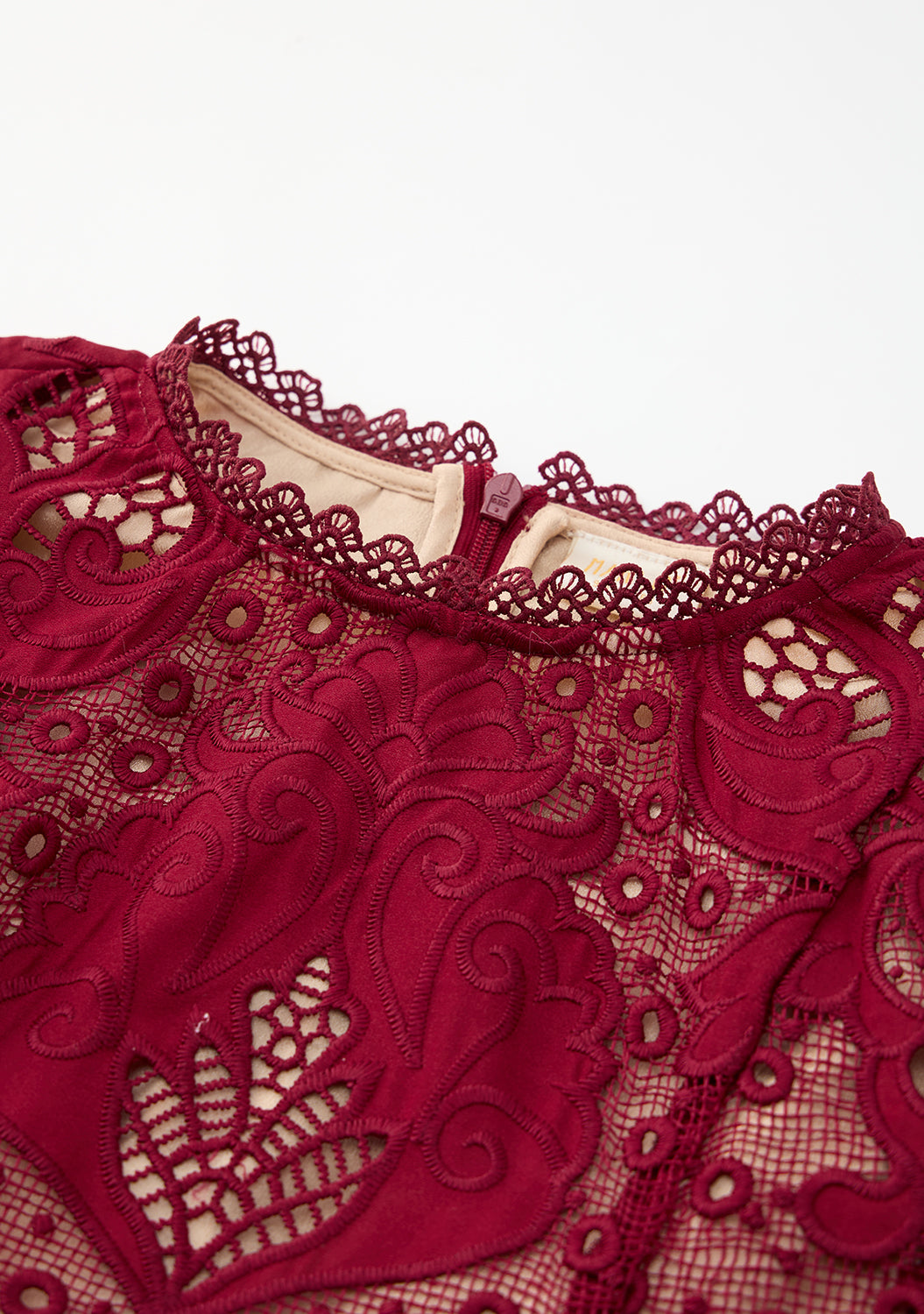 Designer tween holiday dress in cranberry lace