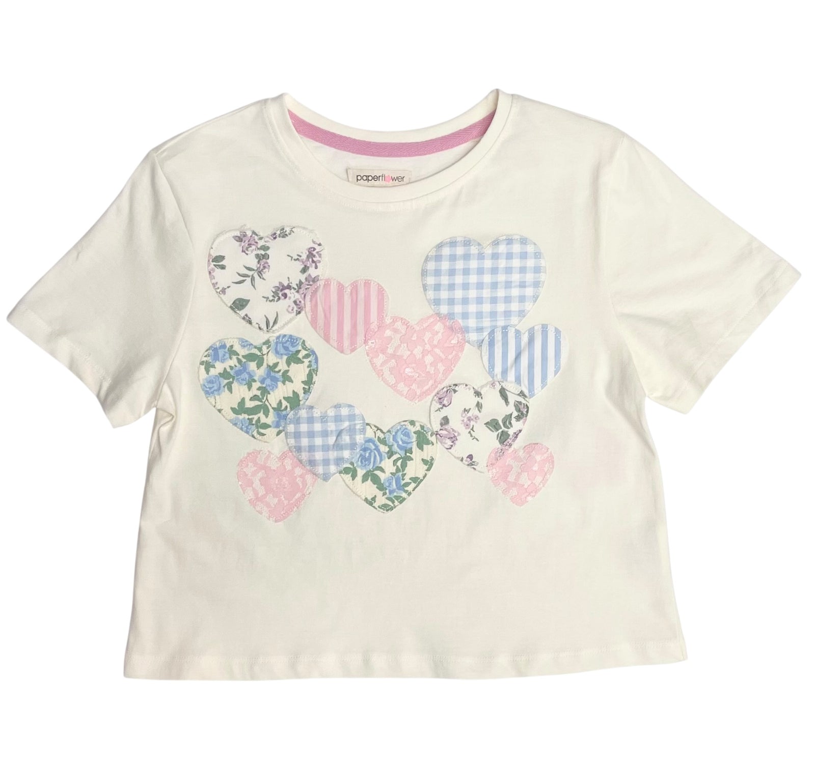 Paper Flower Tween Patchwork Heart Tee